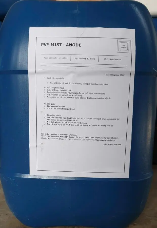 PVY MIST - ANODE/HÓA CHẤT ỨC CHẾ BAY HƠI ANODE