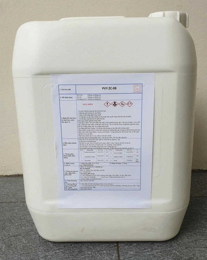 PVY ZC - 08 / HÓA CHẤT ZINCATE (THẤM KẼM) CHO NHÔM